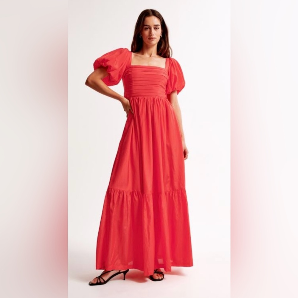 Abercrombie & Fitch A&F Emerson Drama Bow-Back Maxi Dress